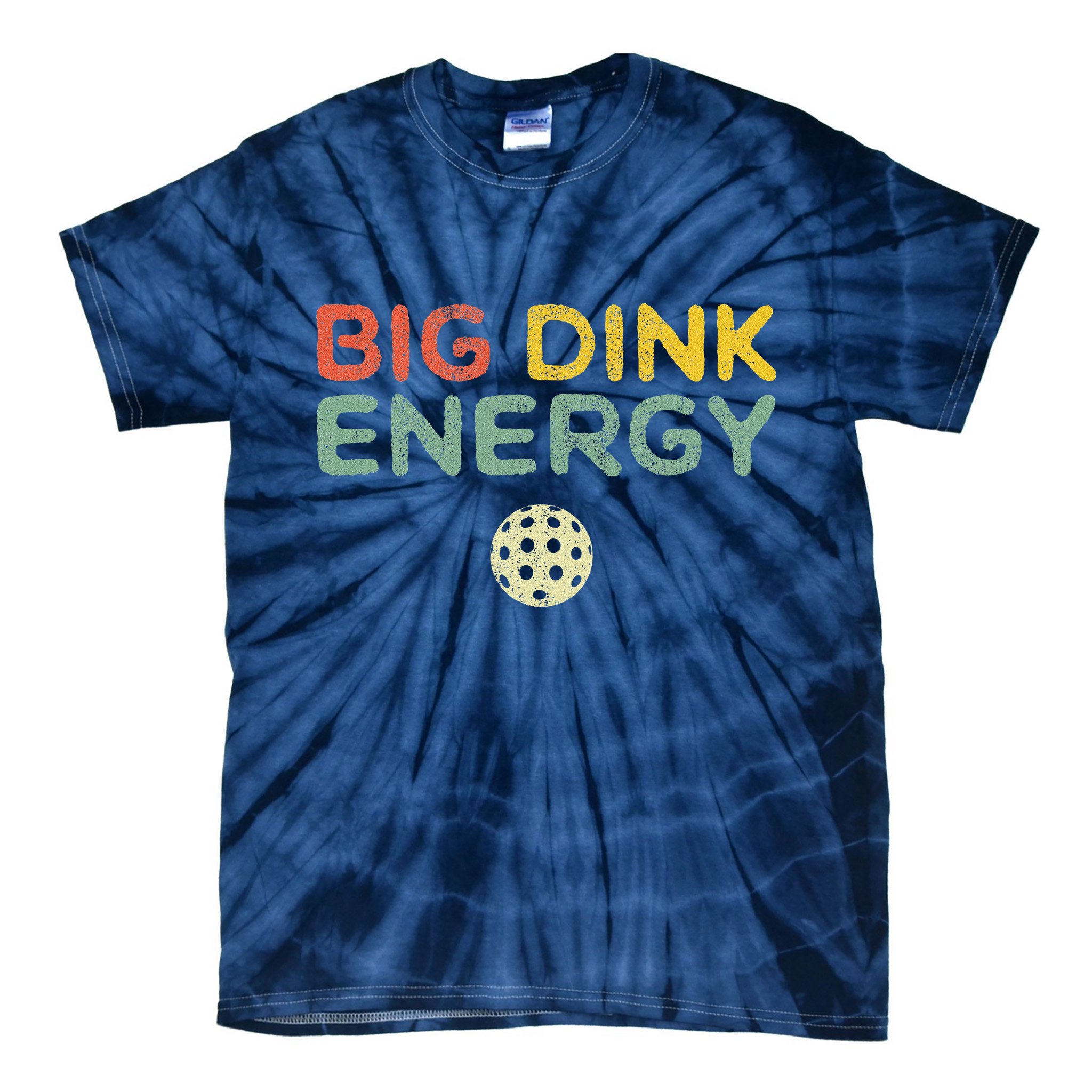 Big Dink Energy Pickleball Funny Pickle Ball Lover Retro Tie-Dye T-Shirt