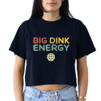 Big Dink Energy Pickleball Funny Pickle Ball Lover Retro Women's Crop Top Tee