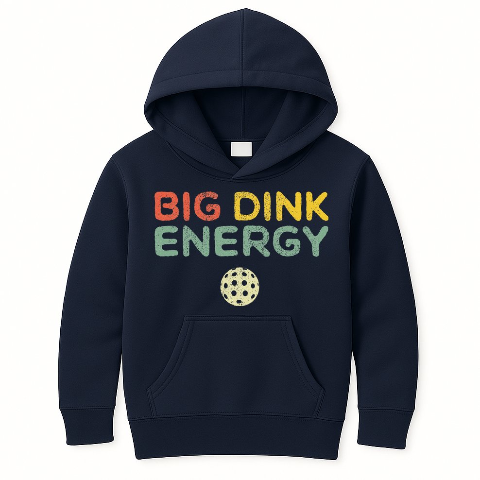 Big Dink Energy Pickleball Funny Pickle Ball Lover Retro Kids Hoodie