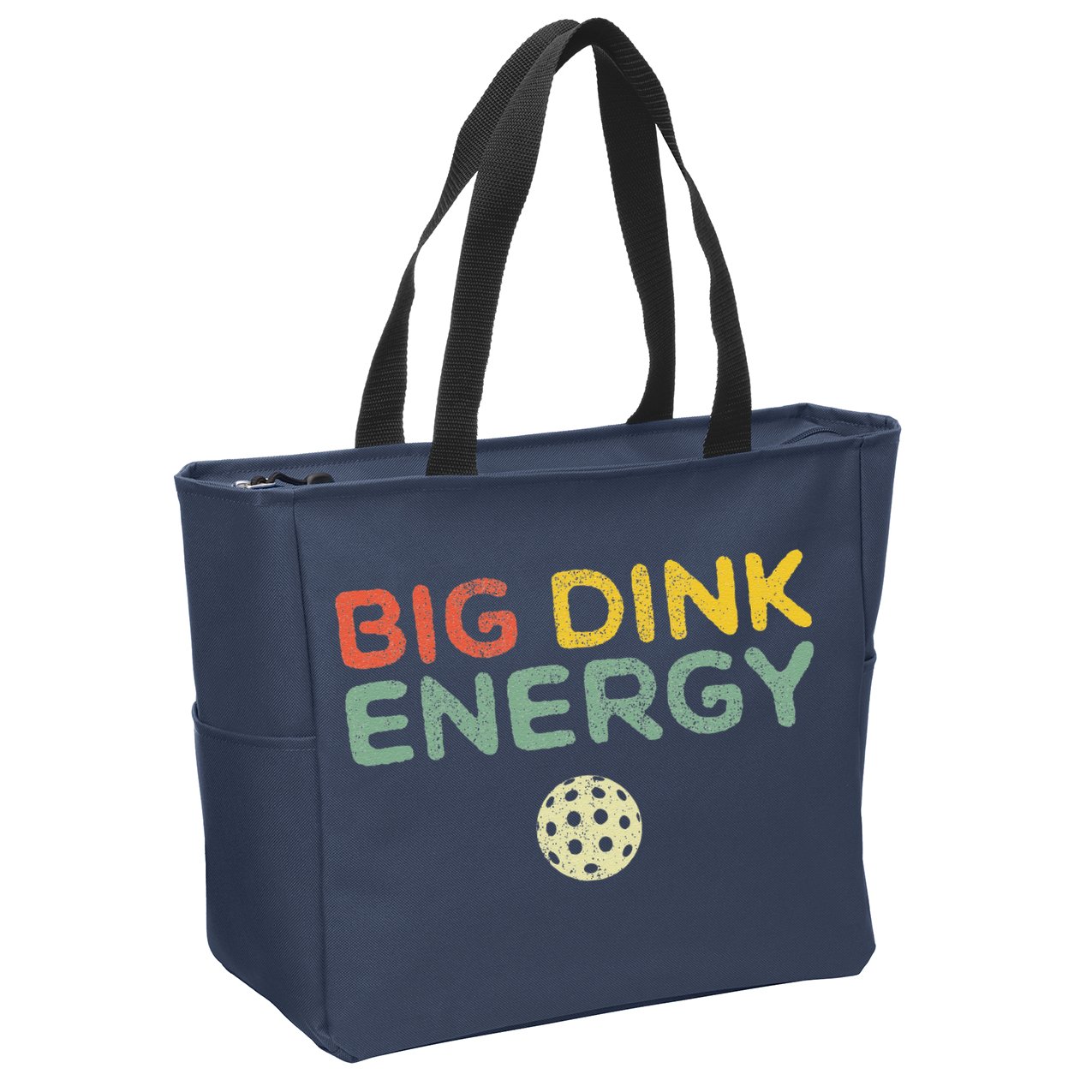 Big Dink Energy Pickleball Funny Pickle Ball Lover Retro Zip Tote Bag