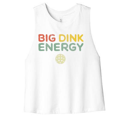 Big Dink Energy Pickleball Funny Pickle Ball Lover Retro Women's Racerback Cropped Tank