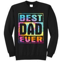 Best Dad Ever Vintage Tie Dye Funny Fathers Day Tall Sweatshirt