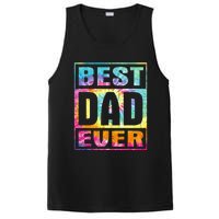 Best Dad Ever Vintage Tie Dye Funny Fathers Day PosiCharge Competitor Tank