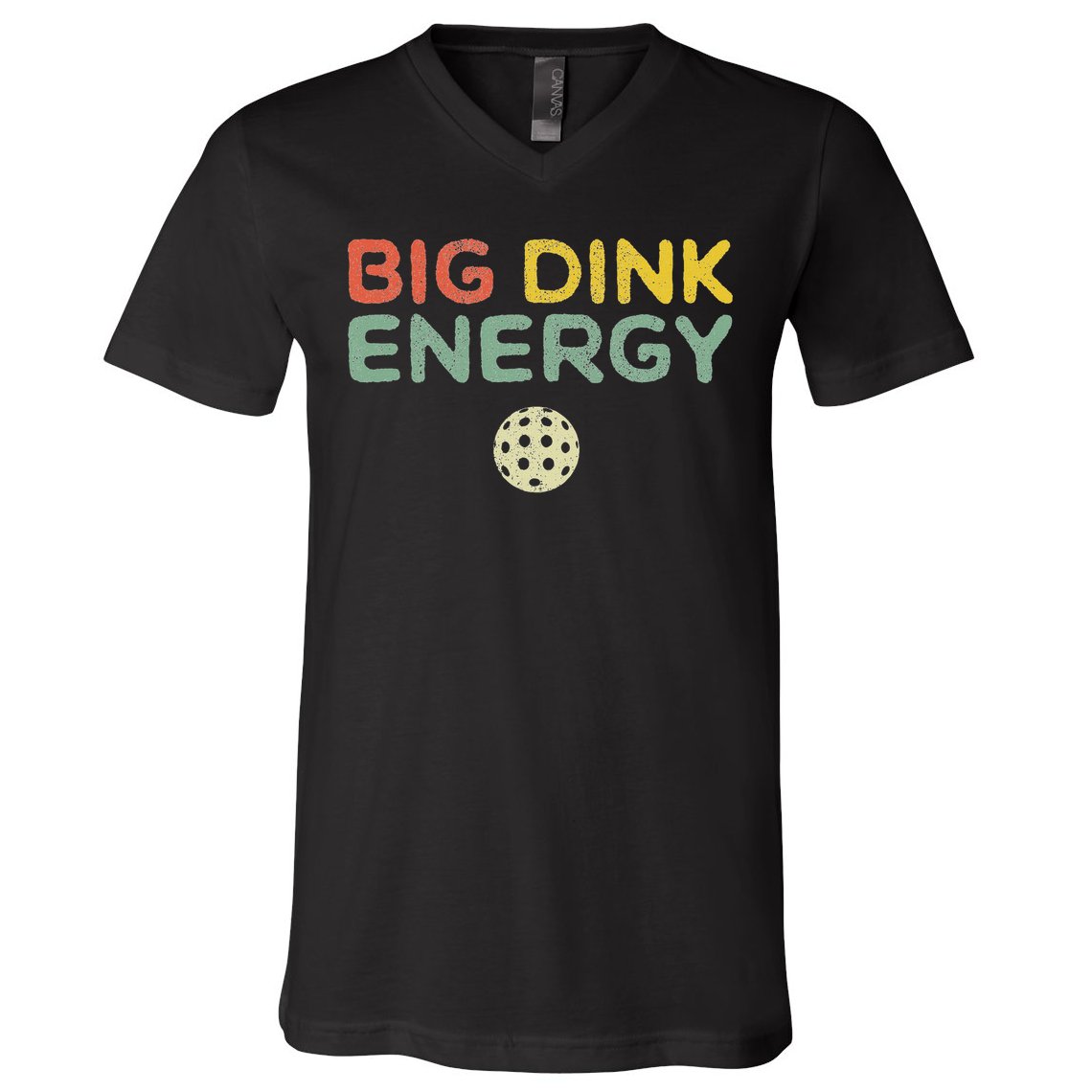 Big Dink Energy Pickleball Funny Pickle Ball Lover Men Retro V-Neck T-Shirt
