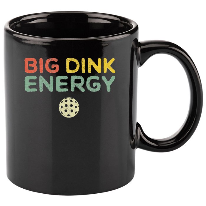 Big Dink Energy Pickleball Funny Pickle Ball Lover Men Retro 11oz C Handle Ceramic Mug