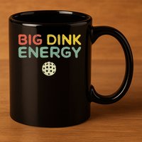 Big Dink Energy Pickleball Funny Pickle Ball Lover Men Retro 11oz C Handle Ceramic Mug