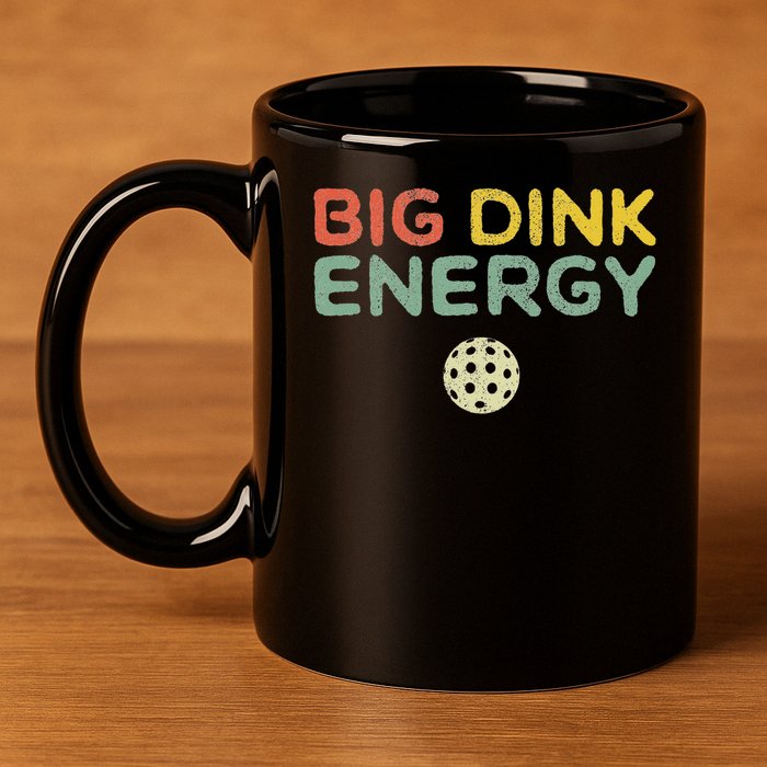 Big Dink Energy Pickleball Funny Pickle Ball Lover Men Retro 11oz C Handle Ceramic Mug