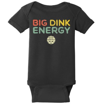 Big Dink Energy Pickleball Funny Pickle Ball Lover Men Retro Baby Bodysuit