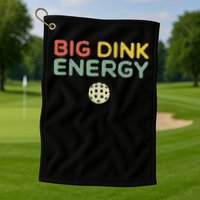 Big Dink Energy Pickleball Funny Pickle Ball Lover Men Retro Golf Towel
