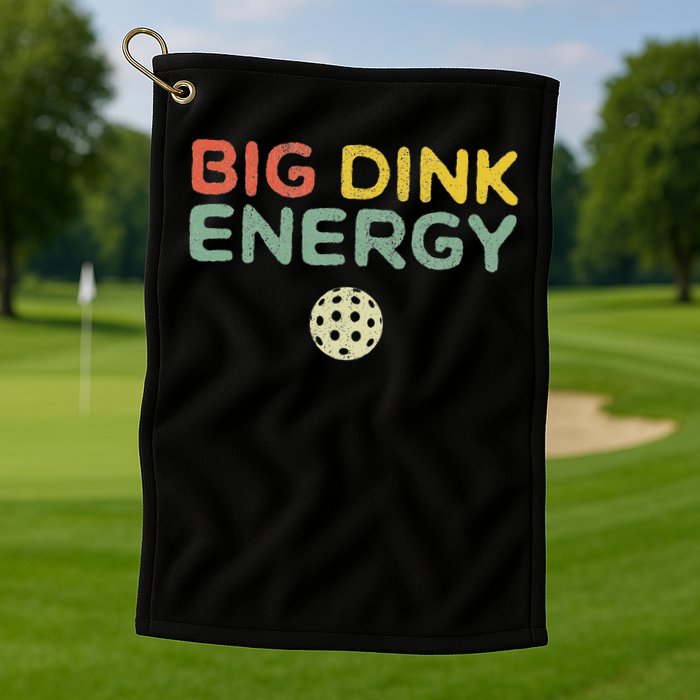Big Dink Energy Pickleball Funny Pickle Ball Lover Men Retro Golf Towel