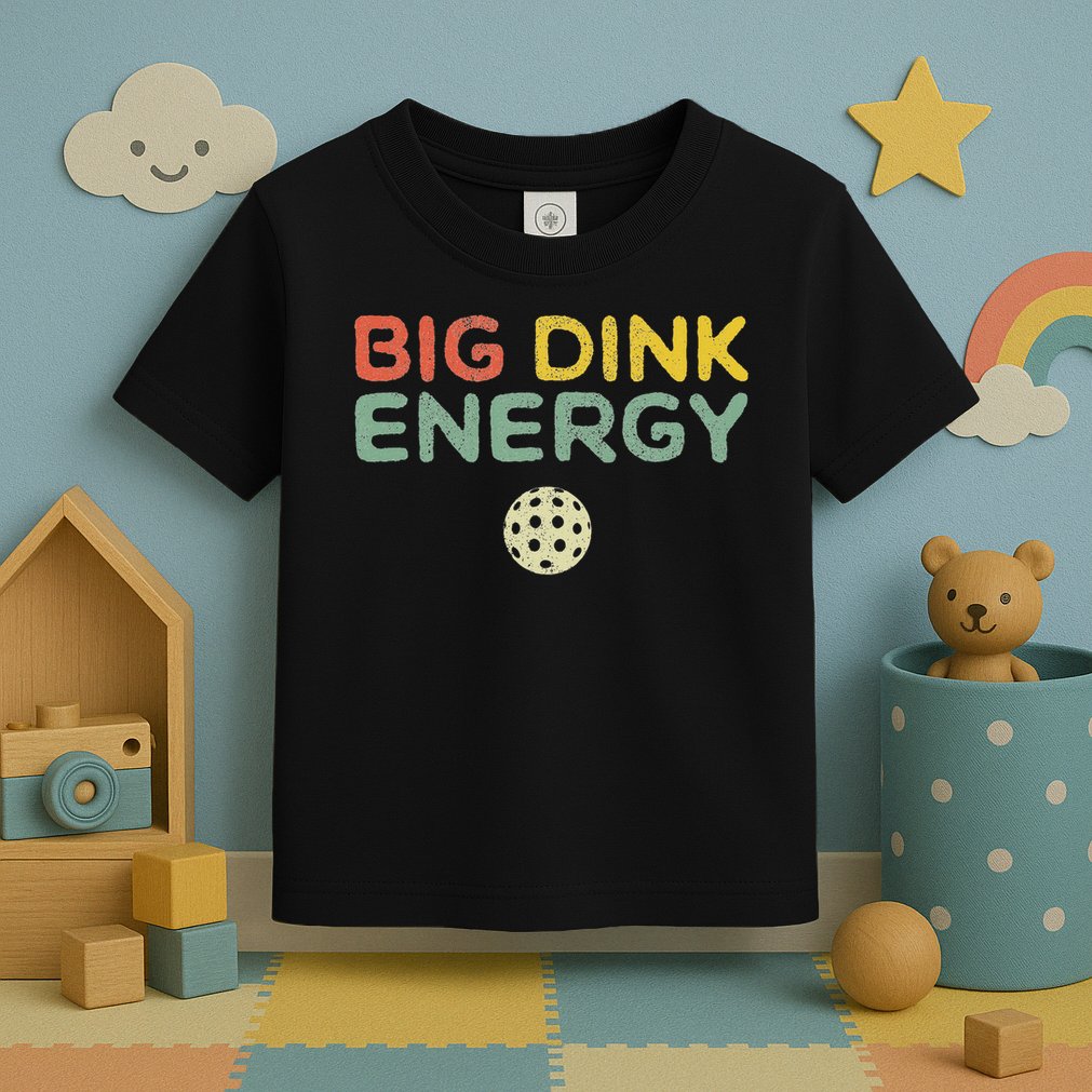 Big Dink Energy Pickleball Funny Pickle Ball Lover Men Retro Toddler T-Shirt