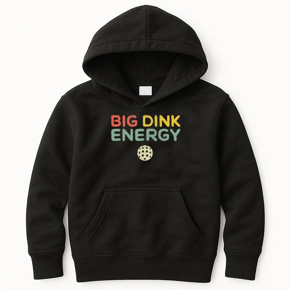 Big Dink Energy Pickleball Funny Pickle Ball Lover Men Retro Kids Hoodie