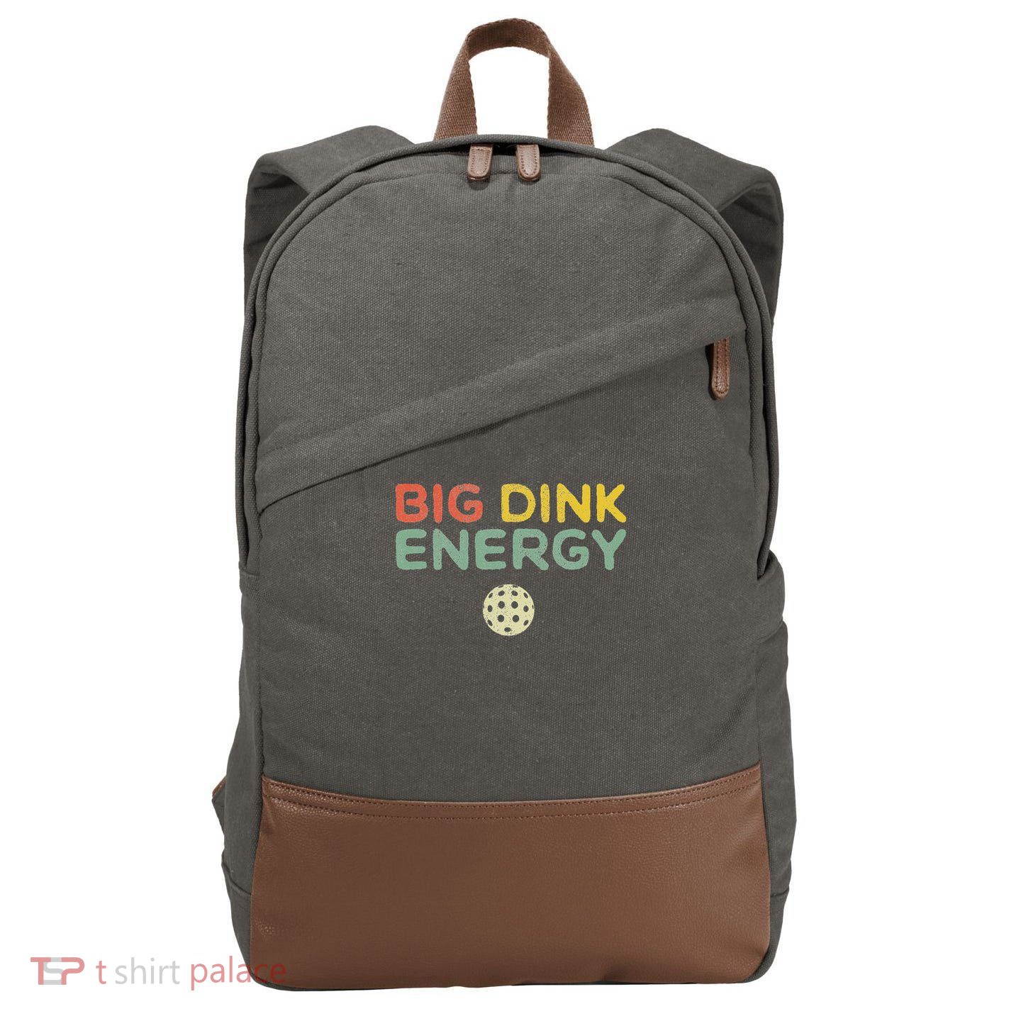 Big Dink Energy Pickleball Funny Pickle Ball Lover Men Retro Cotton Canvas Backpack
