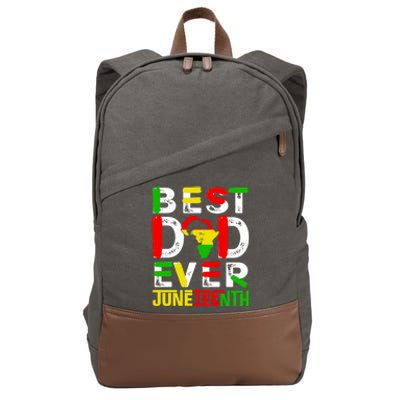 Best Dad Ever Juneteenth June 19 1865 Black History Month Gift Cotton Canvas Backpack