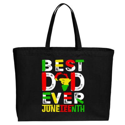 Best Dad Ever Juneteenth June 19 1865 Black History Month Gift Cotton Canvas Jumbo Tote