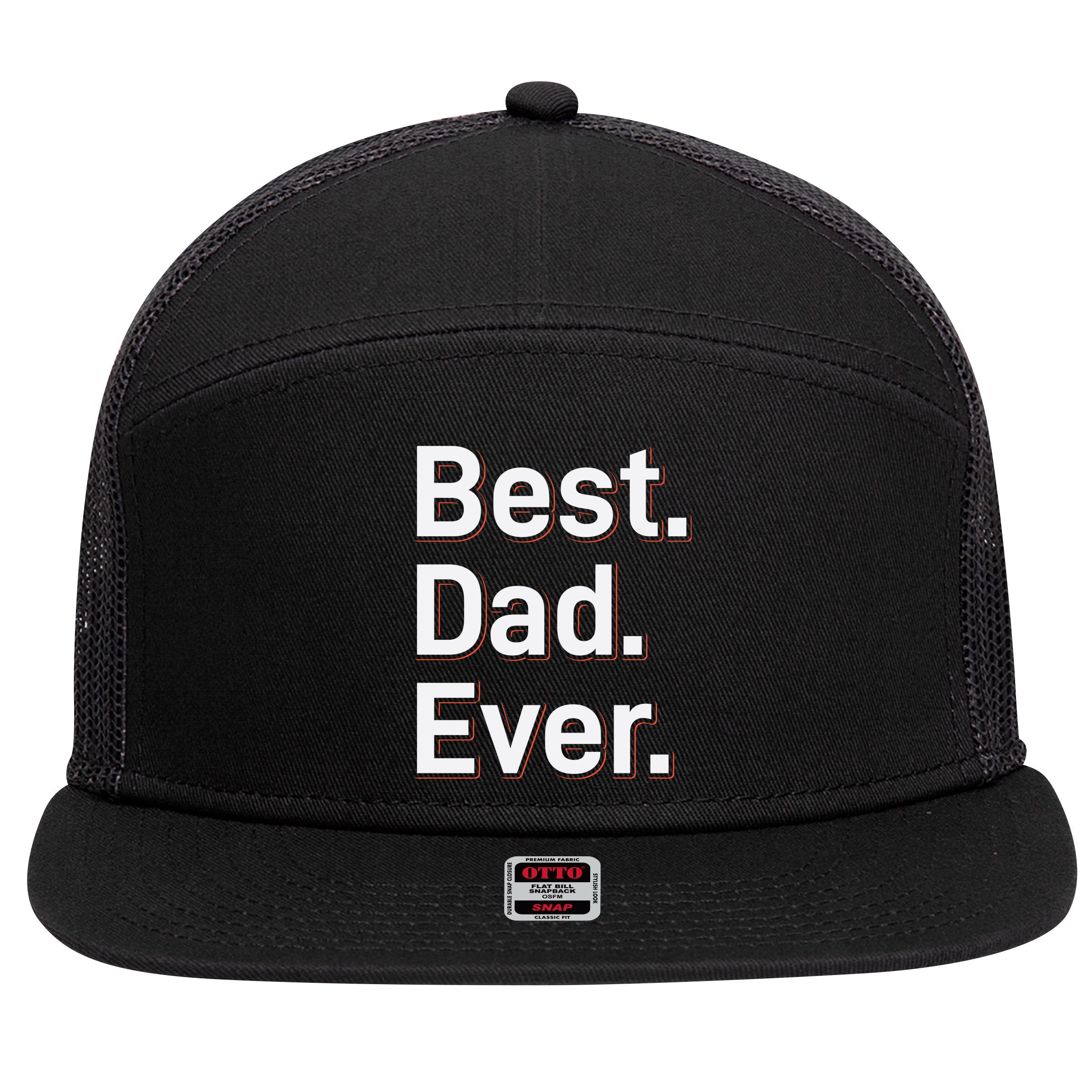 Best Dad Ever 7 Panel Mesh Trucker Snapback Hat