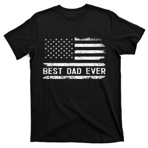 Best Dad Ever With Us American Flag T-Shirt