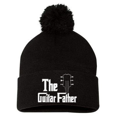 Best Dad Ever Daddy Guitar Vintage Lover Guitar Fathers Day Pom Pom 12in Knit Beanie