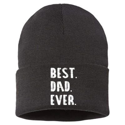 Best Dad Ever Parent Father Day Sustainable Knit Beanie