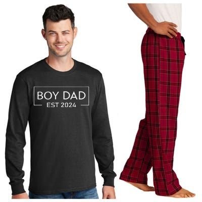 Boy Dad Est. 2024 Logo Dad 2024 Loading Long Sleeve Pajama Set