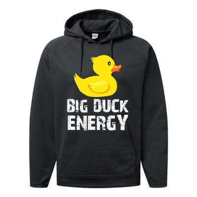 Big Duck Energy Yellow Rubber Duck Design Performance Fleece Hoodie