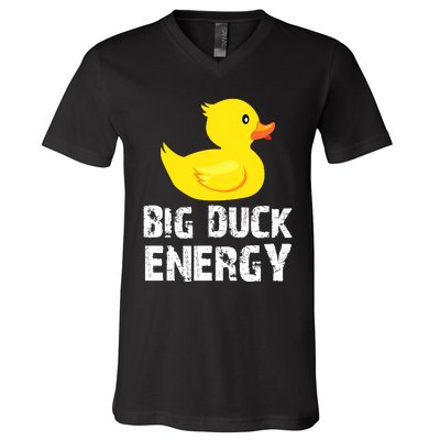 Big Duck Energy Yellow Rubber Duck Design V-Neck T-Shirt