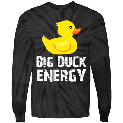 Big Duck Energy Yellow Rubber Duck Design Tie-Dye Long Sleeve Shirt