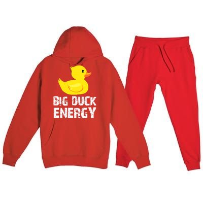 Big Duck Energy Yellow Rubber Duck Design Premium Hooded Sweatsuit Set