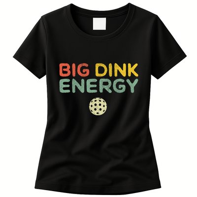 Big Dink Energy Funny Vintage Paddleball Pickleball Player Womens T-Shirt