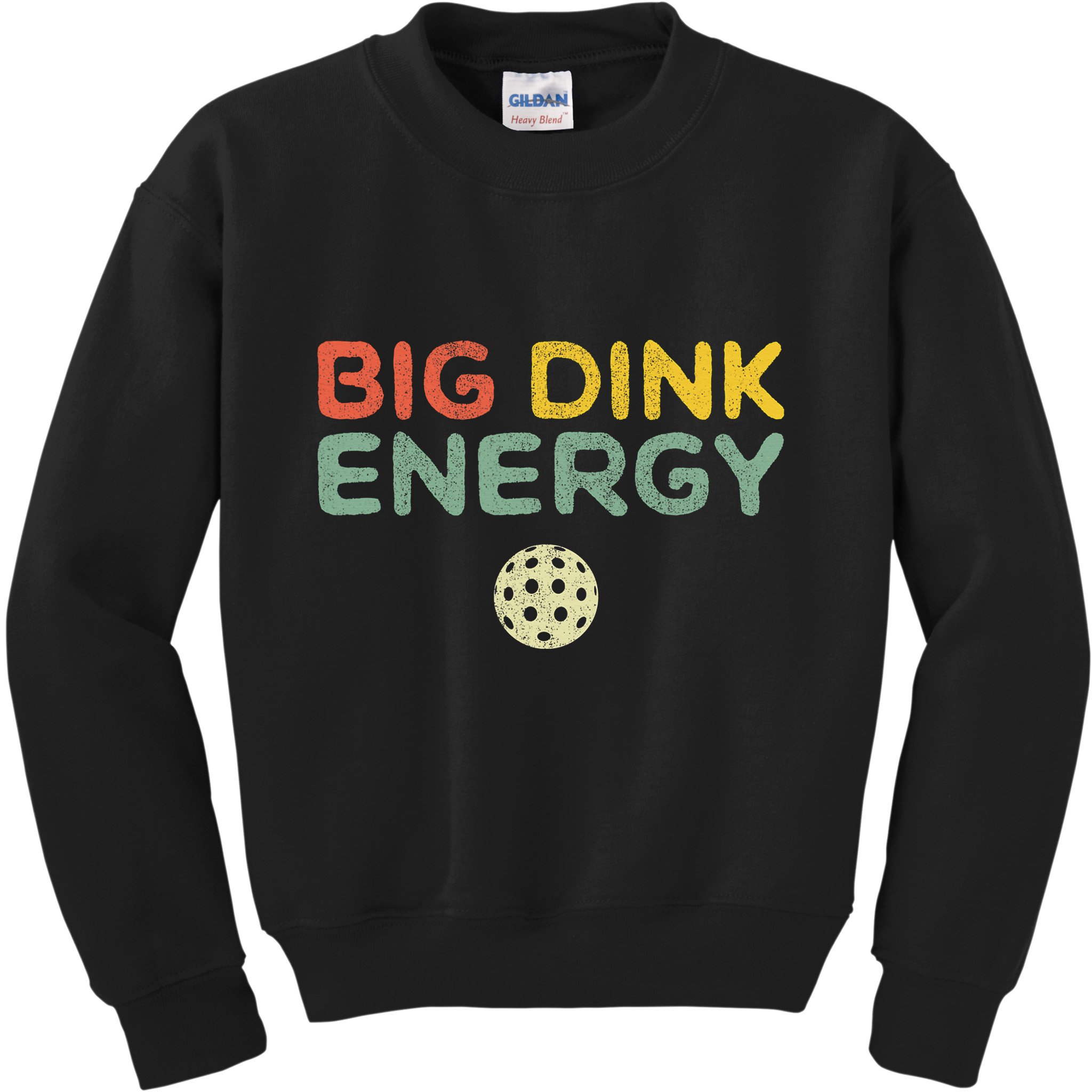 Big Dink Energy Funny Vintage Paddleball Pickleball Player Kids Sweatshirt