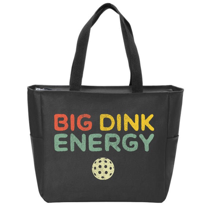 Big Dink Energy Funny Vintage Paddleball Pickleball Player Zip Tote Bag