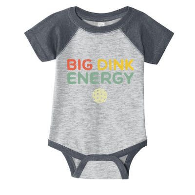 Big Dink Energy Funny Vintage Paddleball Pickleball Player Infant Baby Jersey Bodysuit