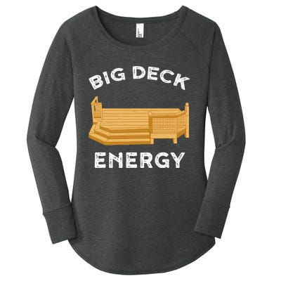 Big Deck Energy Backyard Deck Patio Funny Women's Perfect Tri Tunic Long Sleeve Shirt