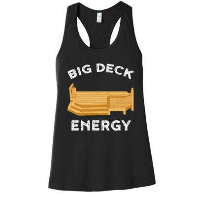 Big Deck Energy Backyard Deck Patio Funny Women's Racerback Tank