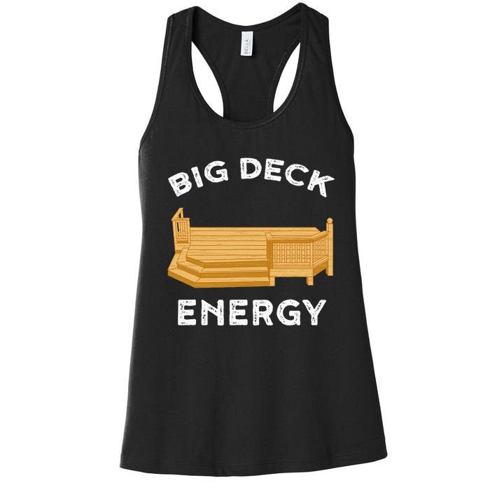 Big Deck Energy Backyard Deck Patio Funny Women's Racerback Tank