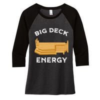 Big Deck Energy Backyard Deck Patio Funny Women's Tri-Blend 3/4-Sleeve Raglan Shirt