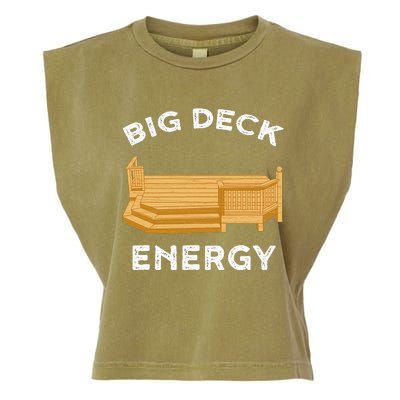 Big Deck Energy Backyard Deck Patio Funny Garment-Dyed Women's Muscle Tee