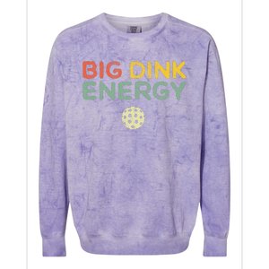 Big Dink Energy Pickleball Funny Pickle Ball Lover Men Retro Colorblast Crewneck Sweatshirt