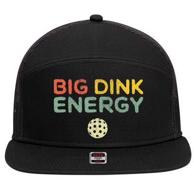 Big Dink Energy Pickleball Funny Pickle Ball Lover Men Retro 7 Panel Mesh Trucker Snapback Hat