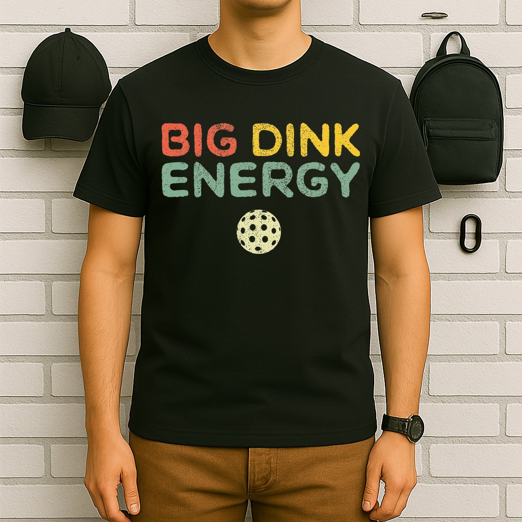 Big Dink Energy Pickleball Funny Pickle Ball Lover Men Retro T-Shirt