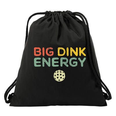 Big Dink Energy Pickleball Funny Pickle Ball Lover Men Retro Drawstring Bag