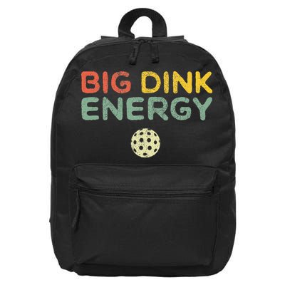 Big Dink Energy Pickleball Funny Pickle Ball Lover Men Retro 16 in Basic Backpack