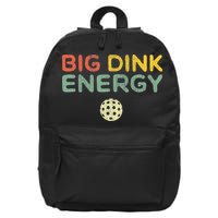 Big Dink Energy Pickleball Funny Pickle Ball Lover Men Retro 16 in Basic Backpack