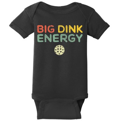 Big Dink Energy Pickleball Funny Pickle Ball Lover Men Retro Baby Bodysuit