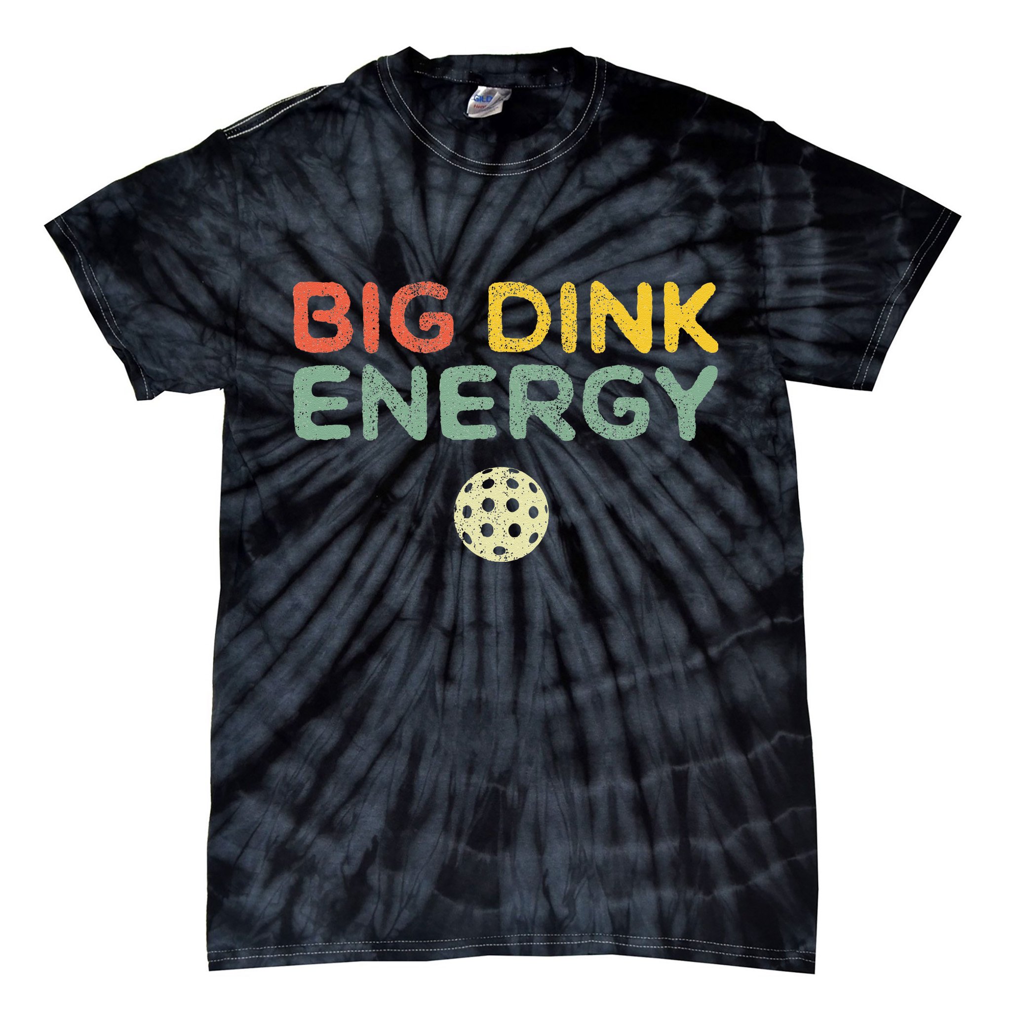 Big Dink Energy Pickleball Funny Pickle Ball Lover Men Retro Tie-Dye T-Shirt