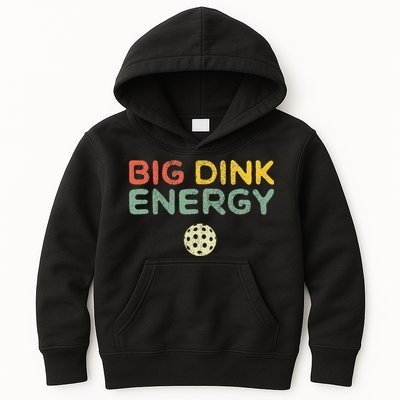 Big Dink Energy Pickleball Funny Pickle Ball Lover Men Retro Kids Hoodie