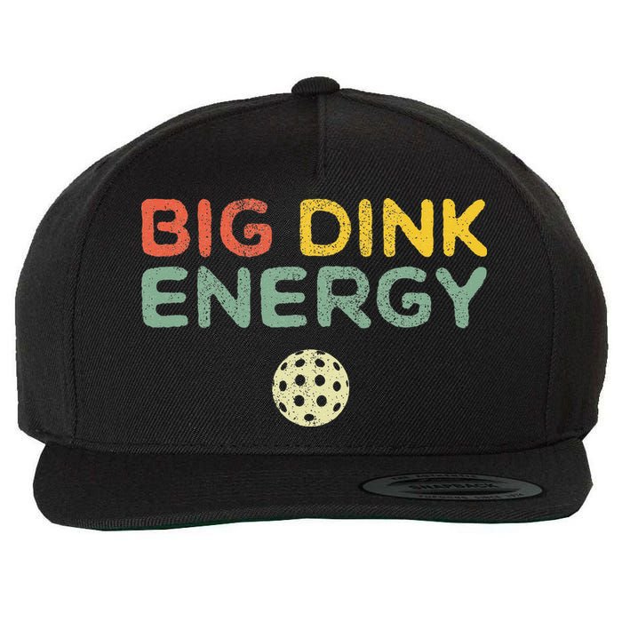 Big Dink Energy Pickleball Funny Pickle Ball Lover Men Retro Wool Snapback Cap