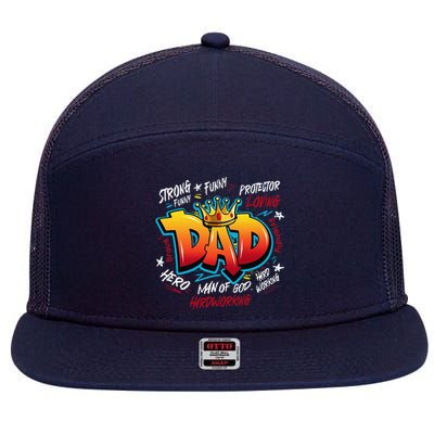 Best Dad Ever 7 Panel Mesh Trucker Snapback Hat