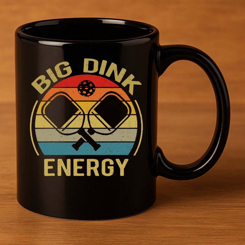 Big Dink Energy Funny Pickleball Mom Dad 11oz C Handle Ceramic Mug