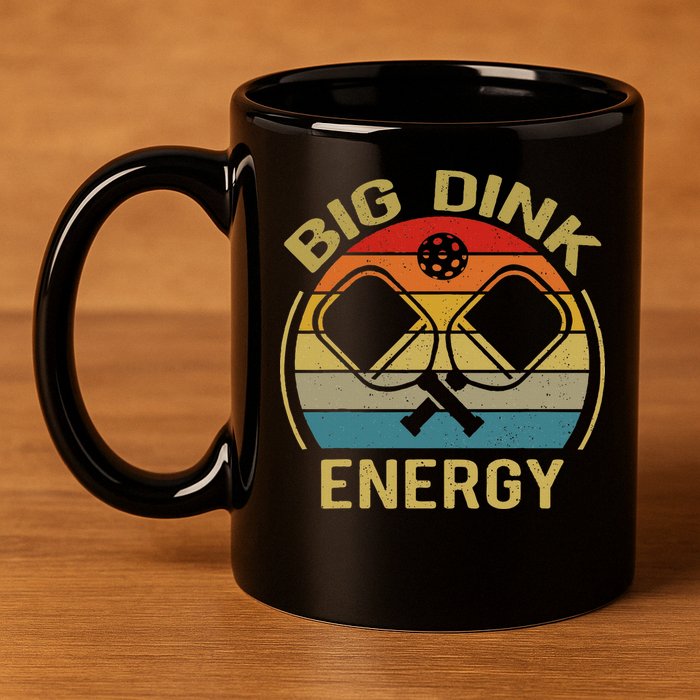 Big Dink Energy Funny Pickleball Mom Dad 11oz C Handle Ceramic Mug